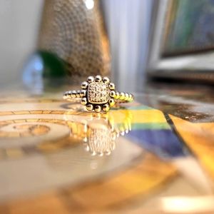 Lagos Spark Diamond Silver Ring, Size 7